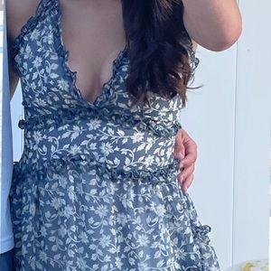 Saints and Secrets Blue ruffle dress